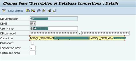 Add a Database Connection This section describes the steps to create a database connection from DBA Cockpit. . Sap dbco mssql connection